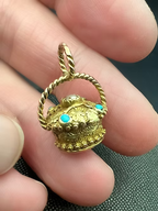 Georgian 2 Colour Gold Basket Charm