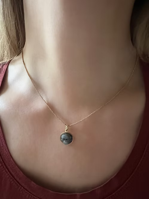 Labradorite Monkey Cameo Pendant