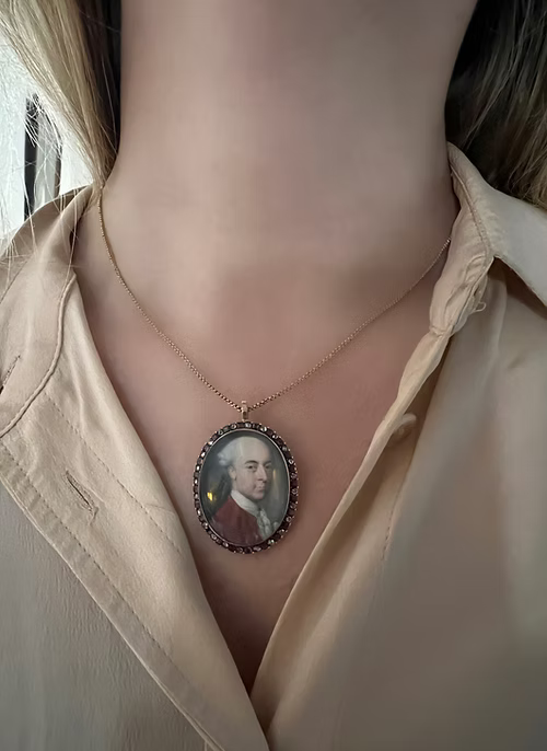 Jewelled Portrait Miniature Pendant