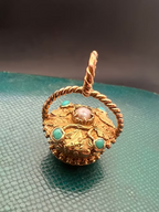 Georgian 2 Colour Gold Basket Charm