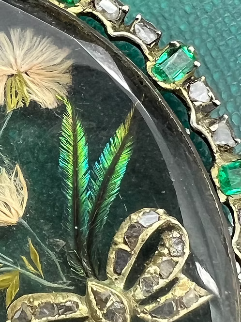 Emerald and Diamond Floral Navette