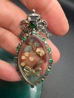 Emerald and Diamond Floral Navette