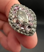 18th century Portuguese Rock Crystal and Pink Topaz Ring