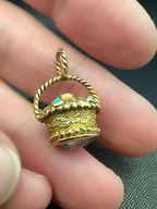 Georgian 2 Colour Gold Basket Charm
