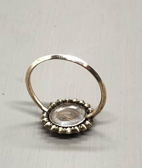 Georgian Garnet Halo Mourning Ring