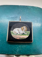 Micromosaic Spaniel pendant