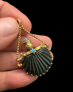 Bloodstone Scallop Scent Bottle Pendant