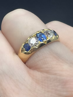 Sapphire and Old Cut Diamond Gypsy