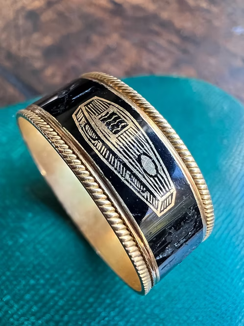 Enamel Coffin Ring