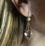 Foiled Quartz Georgian Earrings