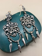 Cut Steel Chandelier Earrings