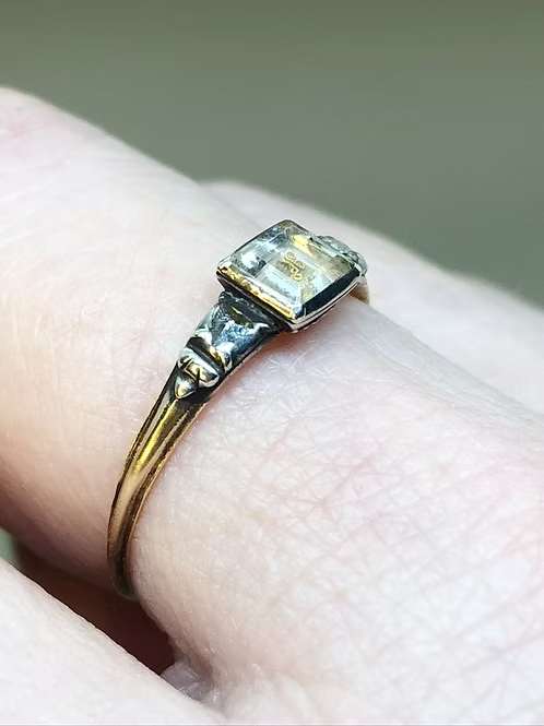 Table-cut Crystal and Diamond Ring c.1725