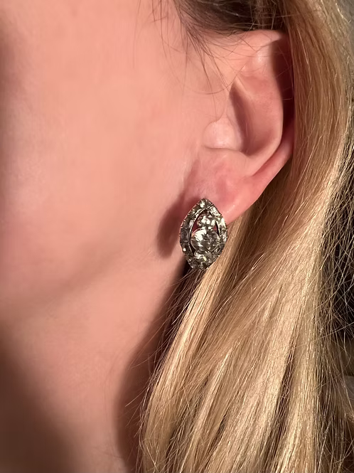 Georgian Paste Navette Earrings