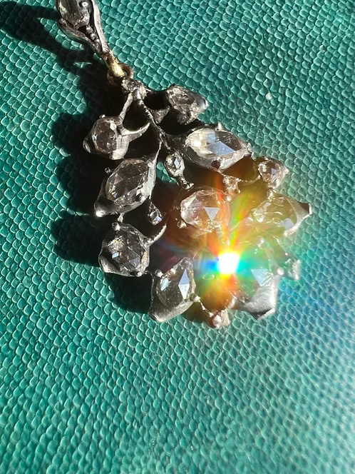 Rococo Rose Diamond Pendant
