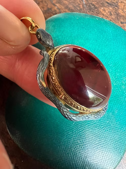 French Enamel Snake Pendant