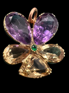 Citrine and Amethyst Pansy