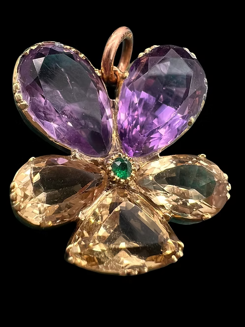 Citrine and Amethyst Pansy
