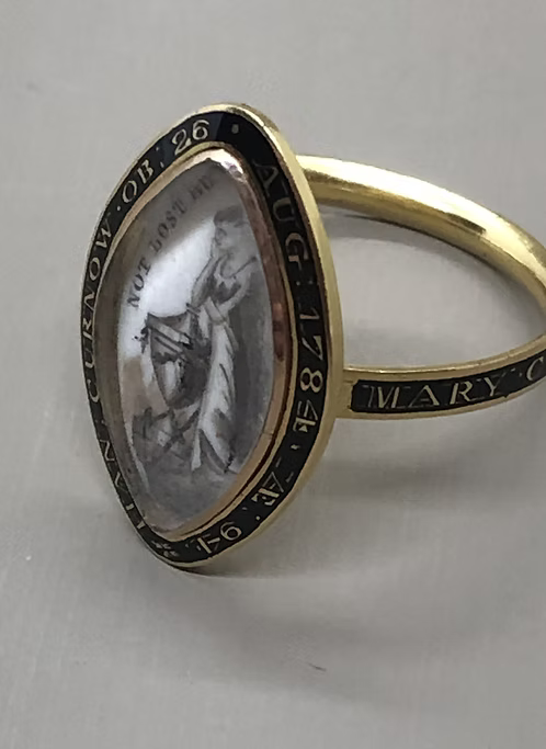 Navette Sepia ring for two sisters 1784 Not Lost but Gone Before