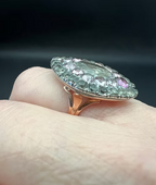 18th century Portuguese Rock Crystal and Pink Topaz Ring