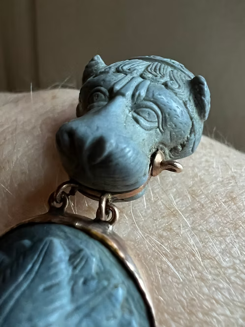 Grey Lava Carved Bracelet c.1820