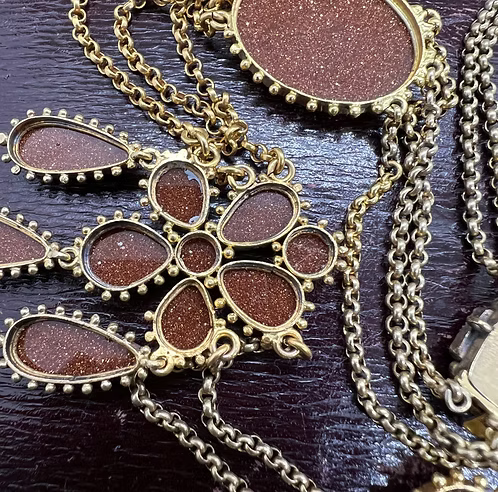 Aventurine Georgian Pansy Necklace