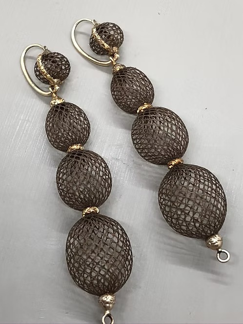 Hairwork Balloon Earrings