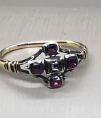 Table-cut diamond and Garnet Cruciform