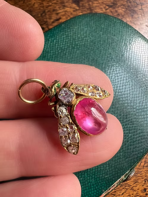 Ruby and Diamond Fly Pendant