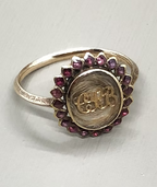 Georgian Garnet Halo Mourning Ring