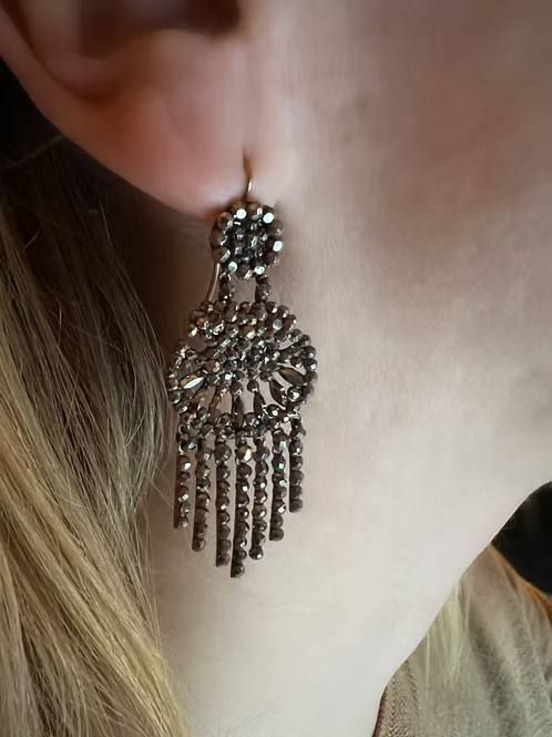 Cut steel Fringed Shell Earrings