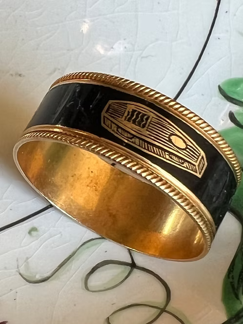 Enamel Coffin Ring