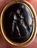 ‘Cupid caressing a dog’ after Marchant