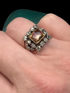 Topaz and Old Cut Diamond Georgian Ring