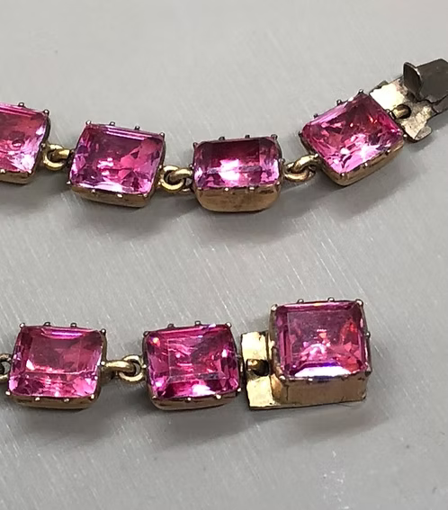 Rose Pink Georgian Paste Bracelet