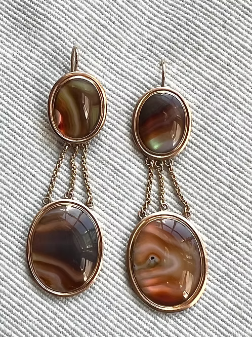 French Empire Agate Earrings