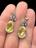 Foiled Georgian Rock Crystal Earrings