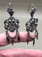 Cut Steel Chandelier Earrings