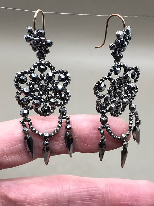 Cut Steel Chandelier Earrings