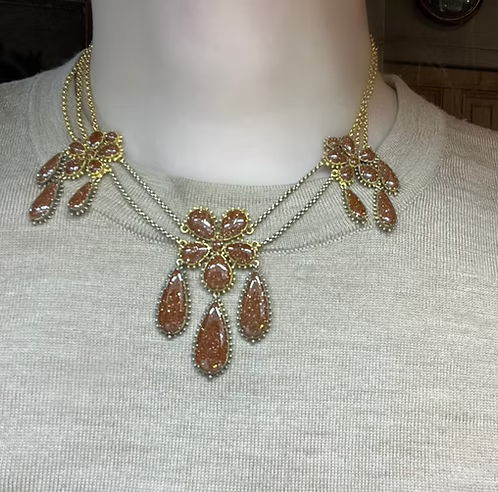 Aventurine Georgian Pansy Necklace