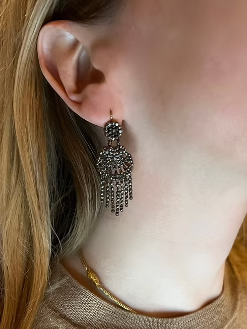 Cut steel Fringed Shell Earrings