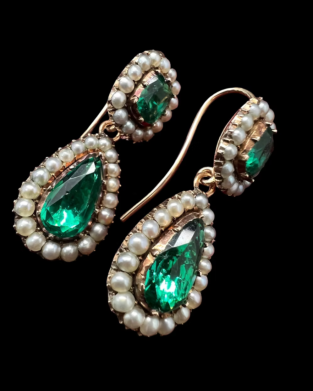 Georgian Paste and Pearl Earrings