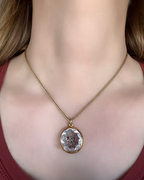 Rock Crystal and Gem Butterfly Pendant