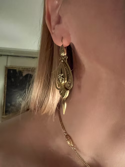 15ct Victorian Anthemion earrings