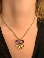 Citrine and Amethyst Pansy