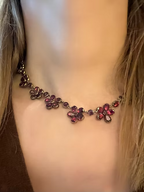 Georgian Garnet Pansy Necklace