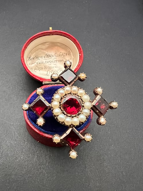 Garnet and Pearl Cruciform