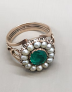 Emerald and Pearl Georgian Cluster Ring c.1810