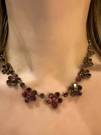 Georgian Garnet Pansy Necklace