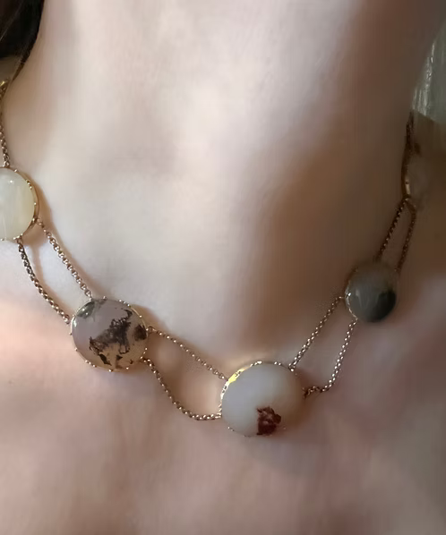 Moss Agate Esclavage Necklace