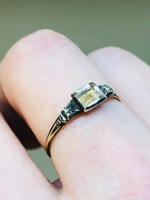Table-cut Crystal and Diamond Ring c.1725